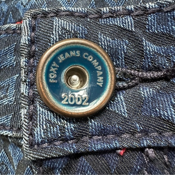 Foxy Jeans Olivia Jegging Mid Rise Diamond Pattern Dark Blue Wash - Size 29 - Picture 7 of 14